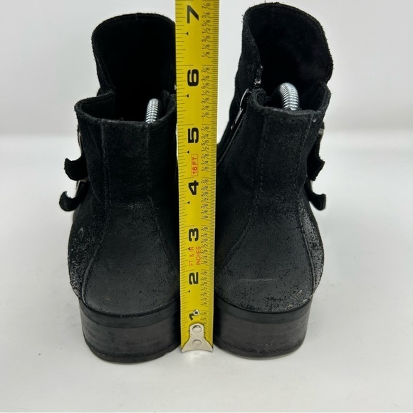 Born Adler Black Suede Leather Comfort Ankle Boots Size 9 Double Buckle Detail - Picture 7 of 13